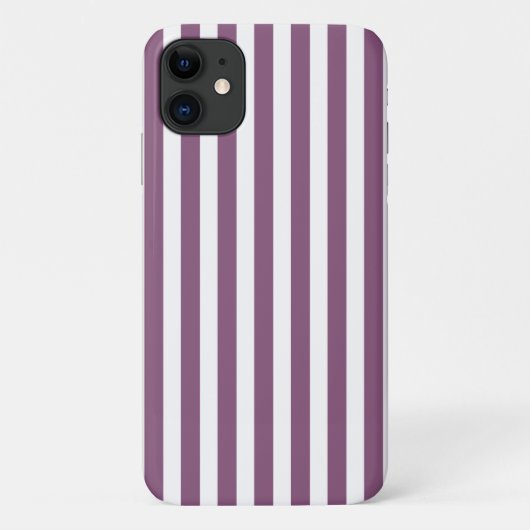 Mauve en witte snoepjes strepen Case-Mate iPhone case (Achterkant)
