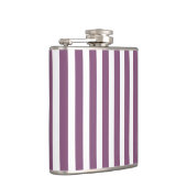 Mauve en witte snoepjes strepen heupfles (Rechts)