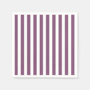 Mauve en witte snoepjes strepen servet