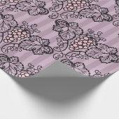 Mauve en zwart  druivenpatroon cadeaupapier (Hoek)