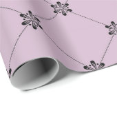 Mauve en zwart  Pattern Cadeaupapier (Rol Hoek)