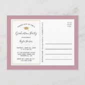 Mauve et Gold 3 Photo Graduation Party Invitation (Dos)