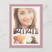 Mauve et Gold 3 Photo Graduation Party Invitation (Devant)