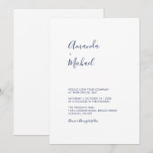 Mauve et Marine | Faire-part de mariage minimal si (Devant / Derrière)