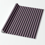 Mauve et Vintage noir Motif rayé<br><div class="desc">Papier d'emballage motif à rayures vintages à thème de paris pourpre et noir.</div>