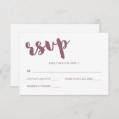 Mauve et White Typographie Mariage Rsvp Réponse (Devant / Derrière)