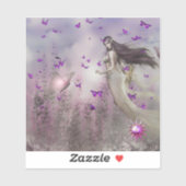 Mauve Fairy en Butterflies Sticker (Vel)