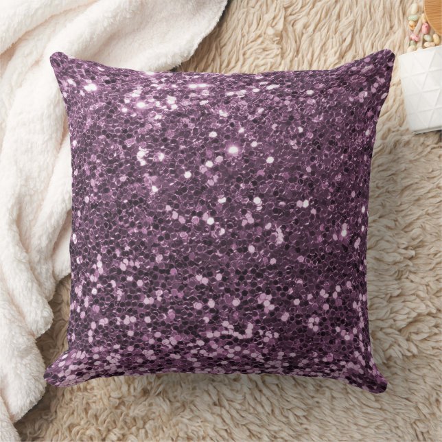 Mauve Faux Sequin Glitter Sierkussen (Deken)