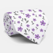 Mauve Five Petal Waterverf Flower Pattern Stropdas (Opgerold)