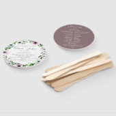 Mauve Floral bruiloft programma Hand Fans Handwaaier (Niet-gemonteerd)