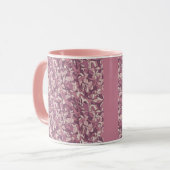 Mauve Floral Pattern Pink Combo Mug (Devant gauche)