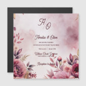Mauve Floral Romantic Blush Wedding Invitation  (Devant / Derrière)
