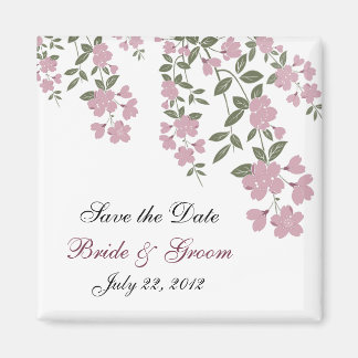 Mauve Floral Save the Date Magnet Magneet
