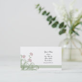 Mauve Floral Visitekaartjes (Staand voorkant)