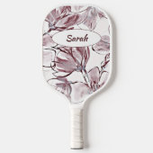  Mauve Floral Waterverf Pickleball Paddle (Voorkant)