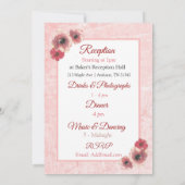 Mauve Floral Wedding Invitation Kaart (Achterkant)