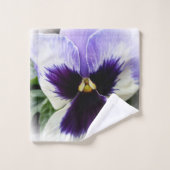 mauve-foncé sur la pensée blanche (Gant de toilette)