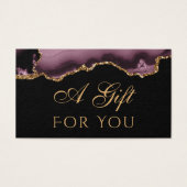 Mauve foncée et or agate carte cadeau (Devant)