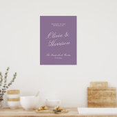 Mauve Garden Calligraphy Wedding Welcome Poster (Cuisine)