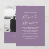 Mauve Garden Photo Wedding Invitation (Devant / Derrière)