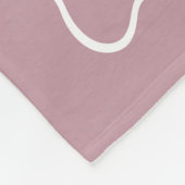 Mauve Gegolfde Rand Monogram Initialen Fleece Deken (Hoek)