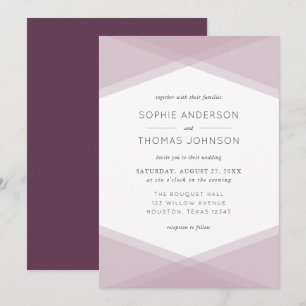 Mauve gelaagde geometrische & donkere Paarse bruil Kaart