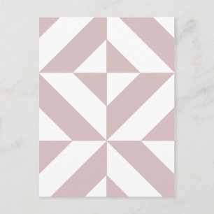 Mauve Geometric Deco Cube Patroon Briefkaart