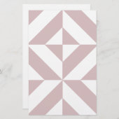 Mauve Geometric Deco Cube Patroon Briefpapier (Voorkant / Achterkant)