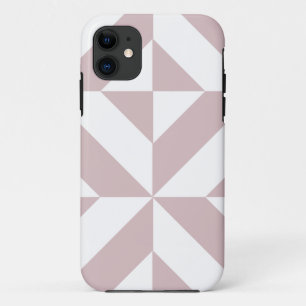 Mauve Geometric Deco Cube Patroon iPhone 11 Hoesje