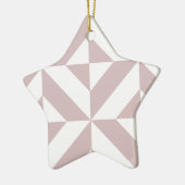Mauve Geometric Deco Cube Patroon Keramisch Ornament (Links)