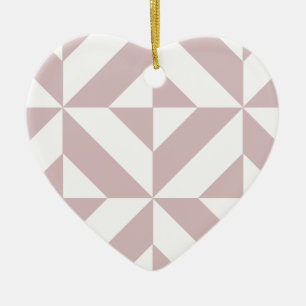 Mauve Geometric Deco Cube Patroon Keramisch Ornament