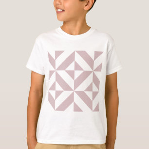 Mauve Geometric Deco Cube Patroon T-shirt