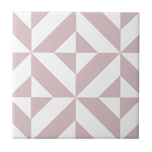 Mauve Geometric Deco Cube Patroon Tegeltje (Voorkant)