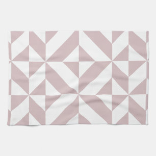 Mauve Geometric Deco Cube Patroon Theedoek