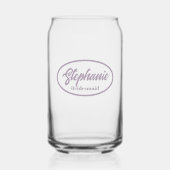 Mauve gestileerde naam bruiloft bruidsmeisje glas (Voorkant)