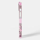 Mauve Glitter Floral Cherry Blossom Monogram Case-Mate iPhone Case (Achterkant / Links)