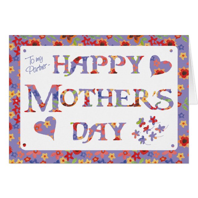  Mauve Granny Print voor Partner Moederdag (Voorkant Horizontaal)