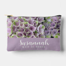 Mauve & Green Hydrangea Floral Accessoire Pouch