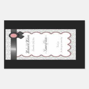 Mauve & Grey Damask Wedding Wine Bottle Labels