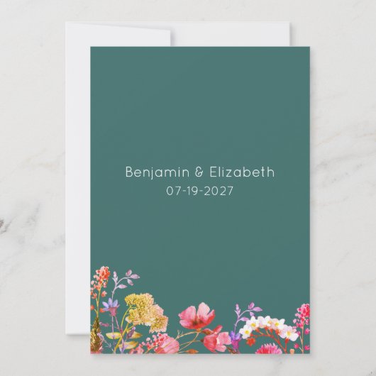 Mauve groen sinaasappel roze geel zomer RSVP Kaart (Achterkant)