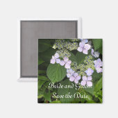 Mauve Hortensia Save the Date Magneet (Voorkant / Achterkant)
