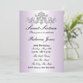 Mauve Invitation Sweet sixteen 16 (Debout devant)