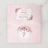 Mauve koraal bloemenbruiloft tafel nummer Kaarten (Buitenkant ongevouwen)