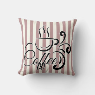Mauve Lavender Striped (Koffie) Decoratieve Pillow Kussen