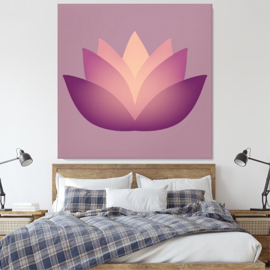 Mauve Lotus Flower Canvas Afdruk (Insitu (Slaapkamer))