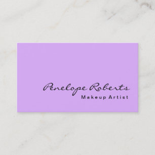 Mauve Mallow Pink Makeup Artist Calligraphy Visitekaartje