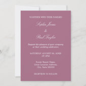 Mauve Mariage QR Code RSVP Invitation (Devant)
