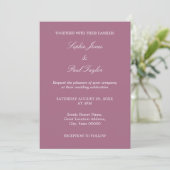 Mauve Mariage QR Code RSVP Invitation (Debout devant)