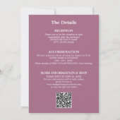 Mauve Mariage QR Code RSVP Invitation (Dos)
