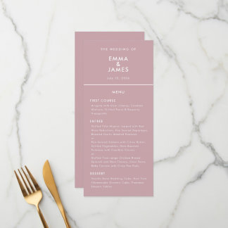 Mauve Minimalistische Ampersand Trouw Elegant Menu